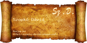 Szopkó Dávid névjegykártya