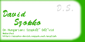 david szopko business card